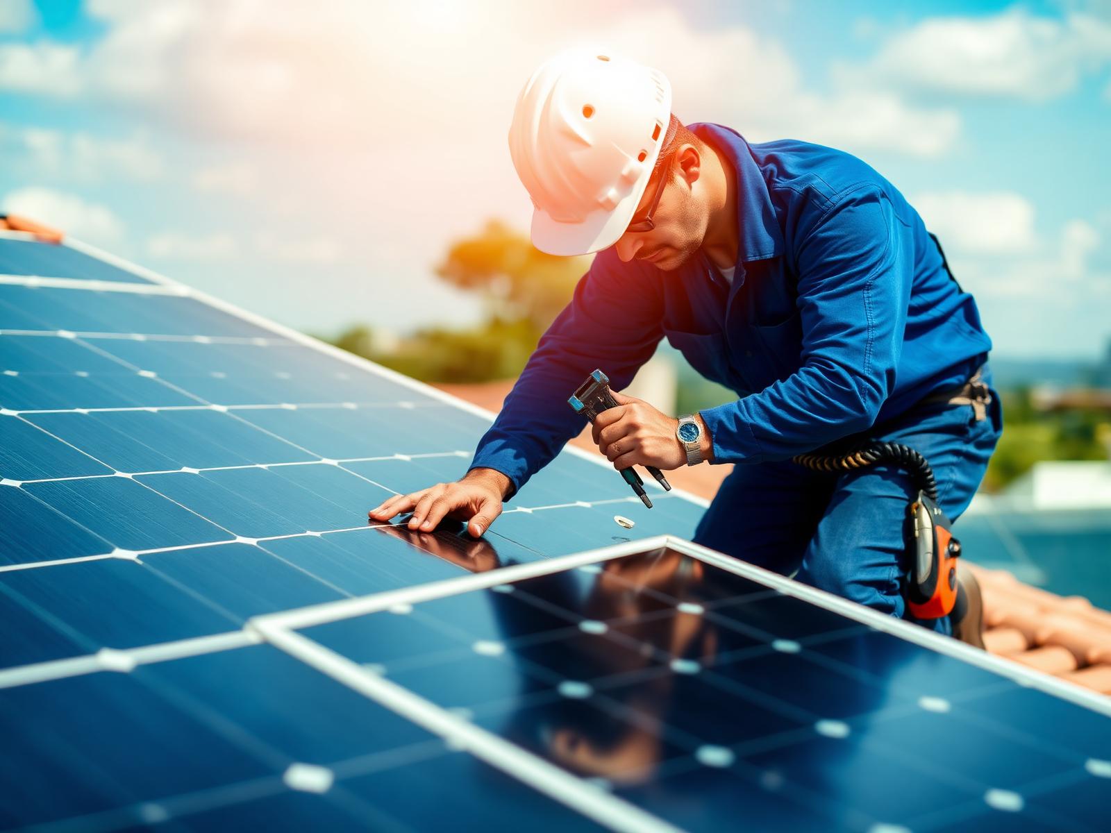 Instalação de painéis solares
